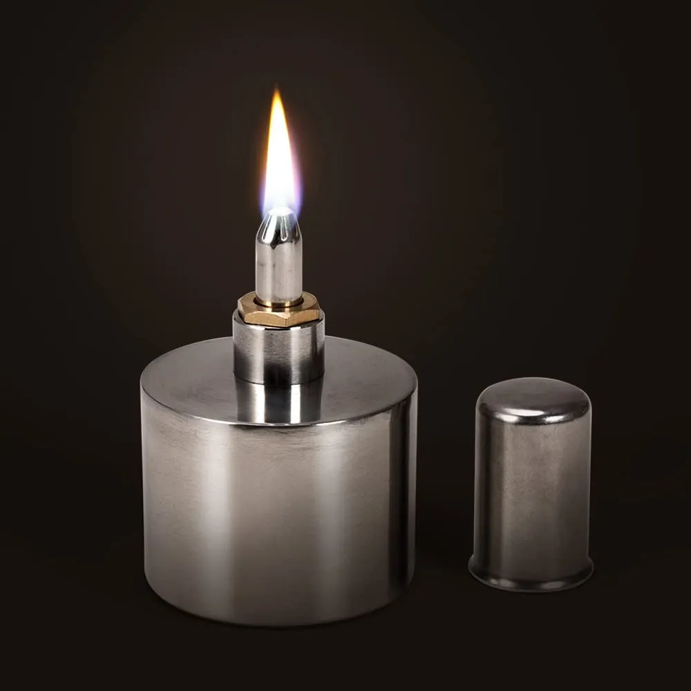 WUTA 200ml Stainless Steel Alcohol Lamp Burner Thickened Explosion-Proof Craft Laboratory Chemistry Alcohol Burner Dental Lad Lamp with Brass Screw and Wick