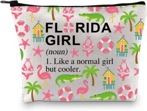 XYANFA Florida Makeup Travel Bag Vacation Souvenirs Gift Trip Florida Lover Cosmetic Bag