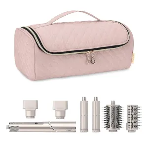 Yarwo Travel Carrying Case Compatible with Shark FlexStyle Styling HD 430, Portable Storage Bag for Airwrap Hair Styler Attachments, Dusty Rose (Bag Only)