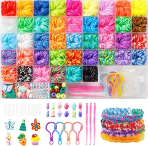 Ybxjges 3600 Rubber Band Bracelet Kit,Loom Bracelet Making Kit for Kids,Friendship Bracelet Loom Bands Kits with Loom Bands Supplies for Children Girls Gifts DIY Crafting Kit