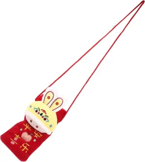 Year of The Rabbit Embroidery Red Envelope 2023 Money Bag Chinese Red Envelope Chinese New Year Red Envelopes 2023 Money Cash Envelope Lucky Money Wallet Packet Chinese Style Plush