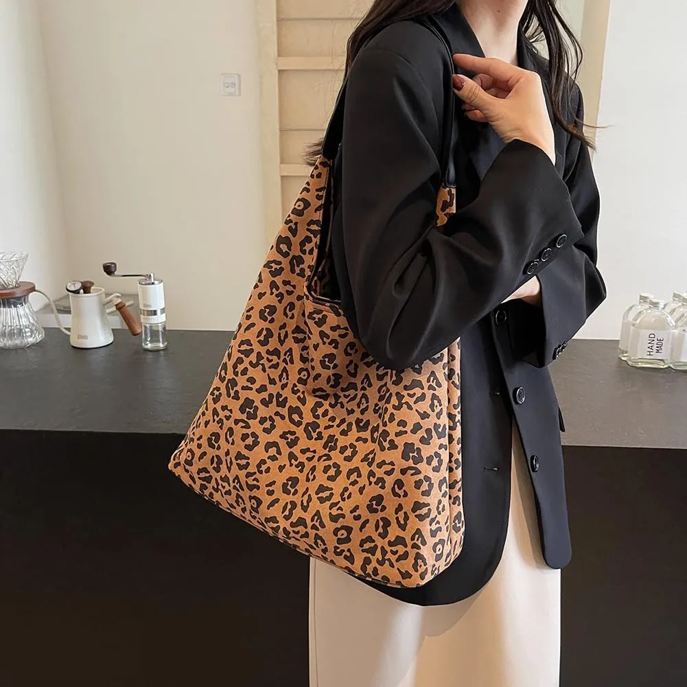 YFGBCX Leopard Tote Bag for Women Cheetah Purse Brown Vintage Hobo Bag Large Capacity Work Tote Bag