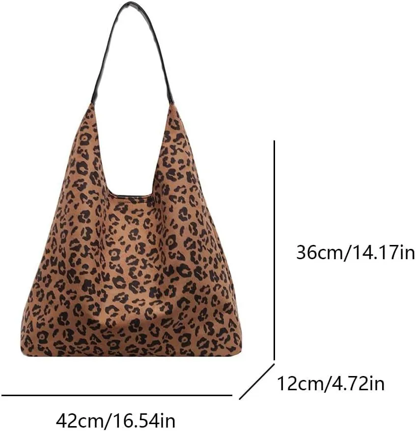 YFGBCX Leopard Tote Bag for Women Cheetah Purse Brown Vintage Hobo Bag Large Capacity Work Tote Bag