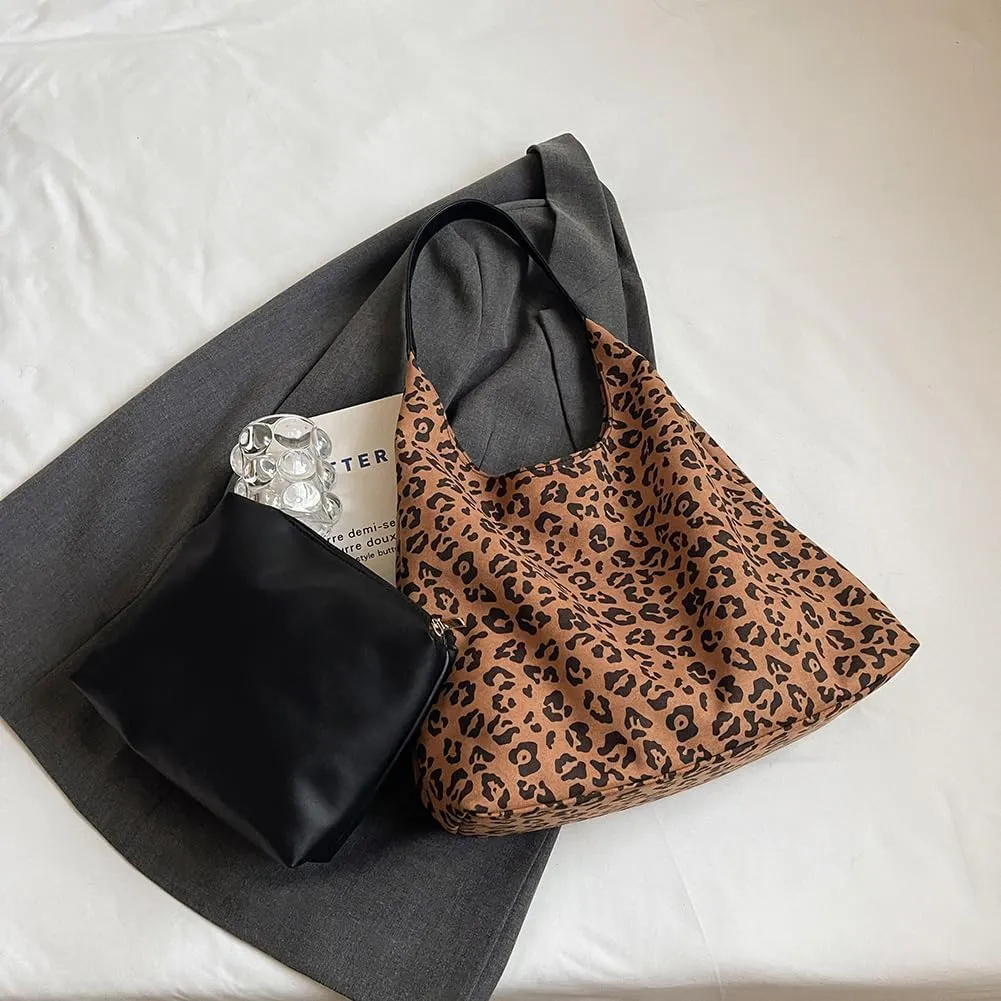YFGBCX Leopard Tote Bag for Women Cheetah Purse Brown Vintage Hobo Bag Large Capacity Work Tote Bag