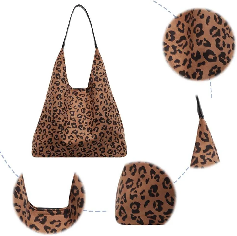 YFGBCX Leopard Tote Bag for Women Cheetah Purse Brown Vintage Hobo Bag Large Capacity Work Tote Bag