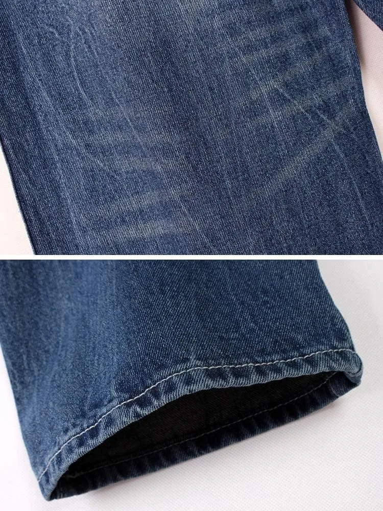 Ylingjun Mens Baggy Hip Hop Jeans Casual Loose Fit Embroidered Skateboard Denim Pants