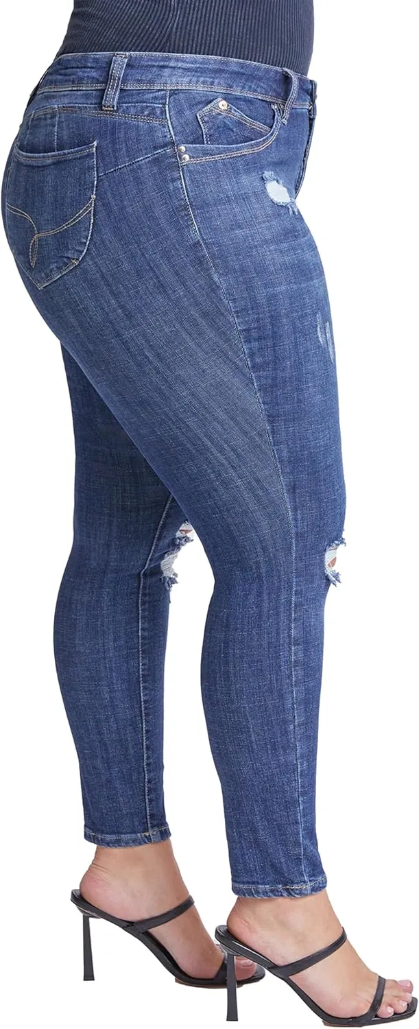 YMI Women's Plus Wannabettabutt Skinny Jeans