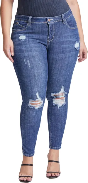 YMI Women's Plus Wannabettabutt Skinny Jeans
