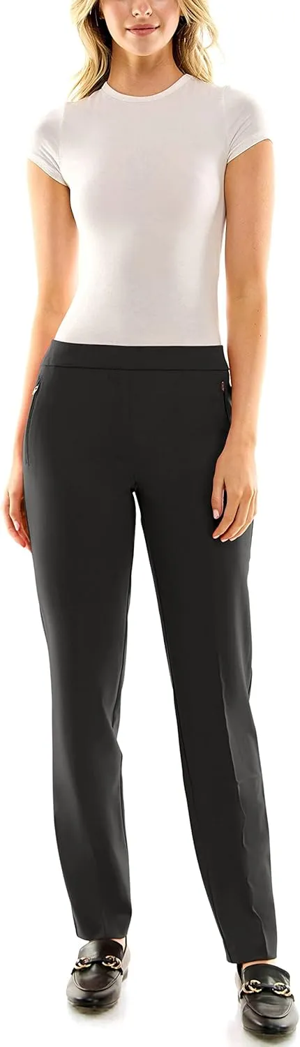 Zac & Rachel Women's Bond 18 Pull on with Faux Zipper Pockets Casual Pants