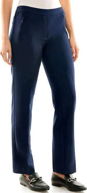 Zac & Rachel Women's Bond 18 Pull on with Faux Zipper Pockets Casual Pants