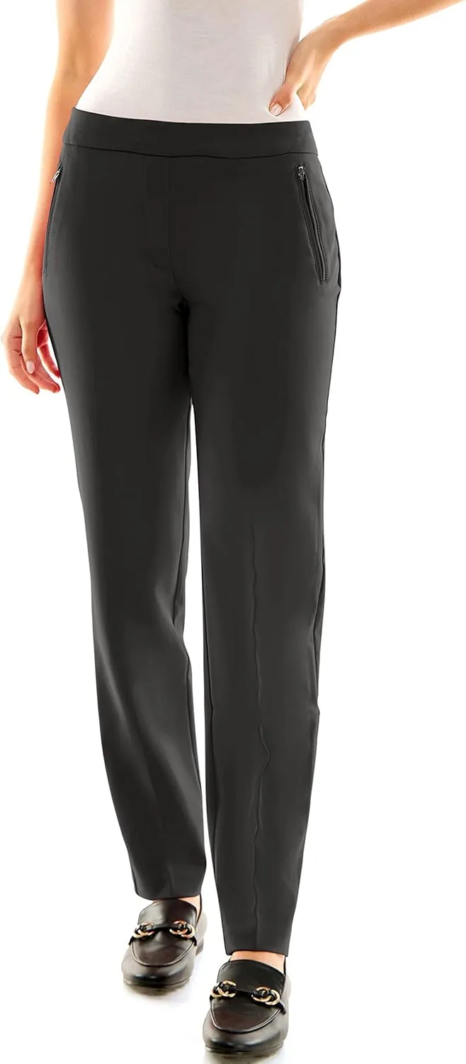 Zac & Rachel Women's Bond 18 Pull on with Faux Zipper Pockets Casual Pants