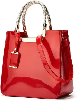 ZiMing Patent Leather Handbags Purse for Women Satchel Square Handbag Evening Bags Top Handle Bag Shoulder Bag Gorgeous Bag