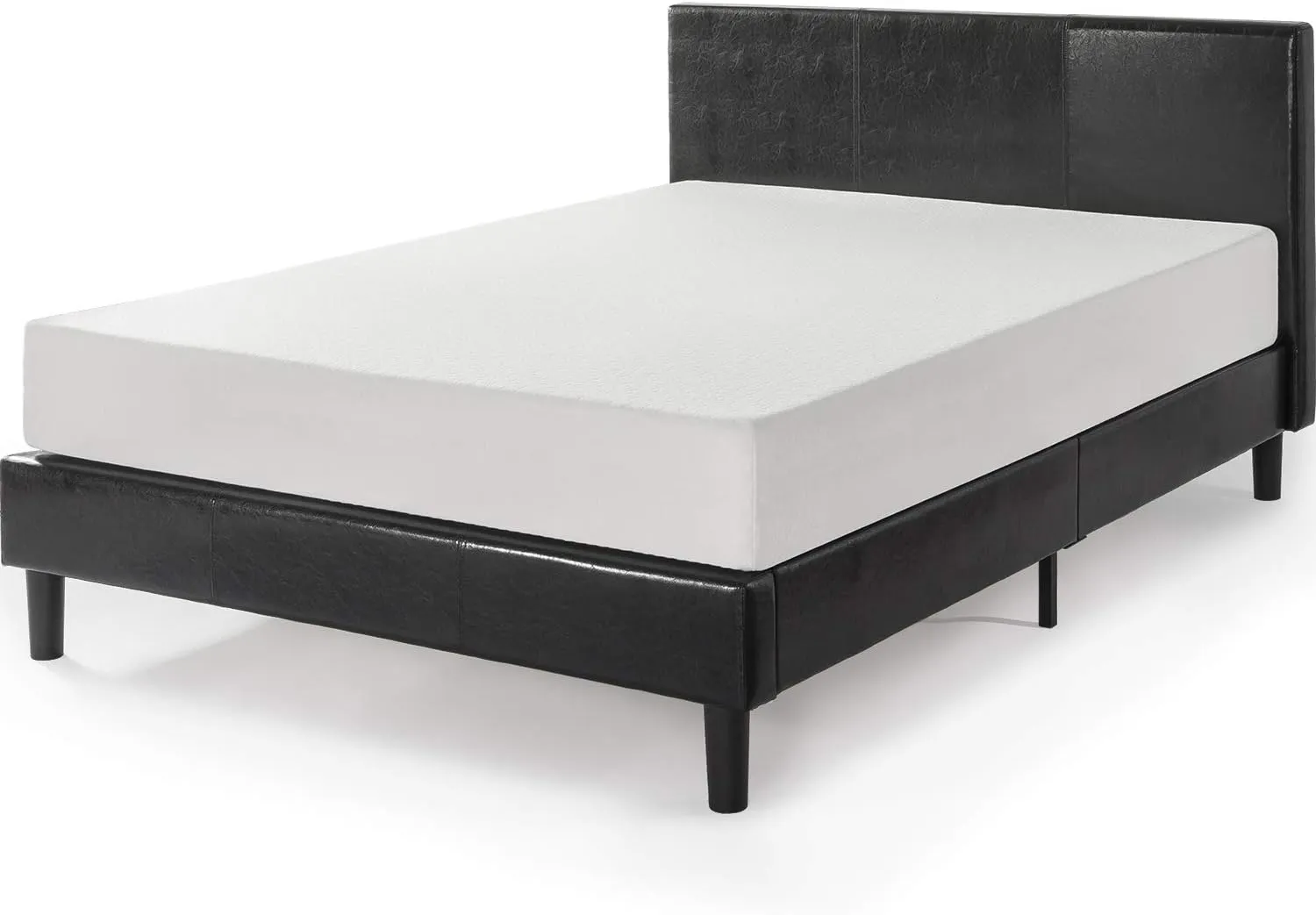 ZINUS Jade Faux Leather Upholstered Platform Bed Frame, Mattress Foundation with Wood Slat Support, No Box Spring Needed, Easy Assembly, Queen