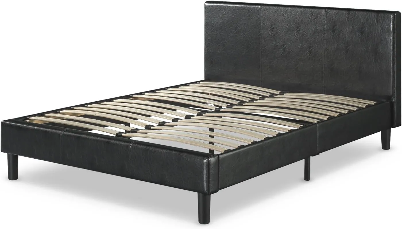 ZINUS Jade Faux Leather Upholstered Platform Bed Frame, Mattress Foundation with Wood Slat Support, No Box Spring Needed, Easy Assembly, Queen