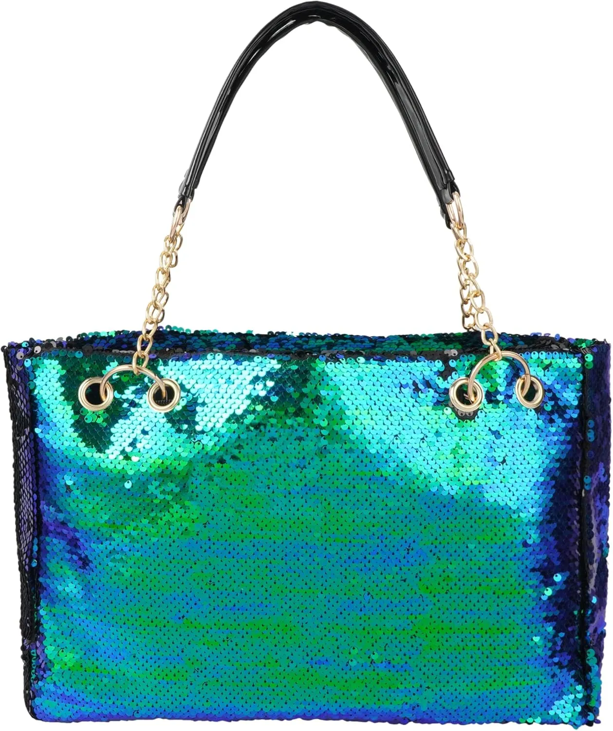 ZLM BAG US Women's Glitter Sequins Shoulder Tote Big Capacity Shimmer Shopping Bag Sparkling Handbag Purse