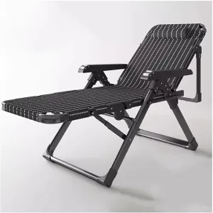 ZTGL E, Folding Camping Cot, Patio Chaise Lounge, Camping Cot for Adults with Cushion and Pillow, Portable Folding Bed for Sleeping, Office Nap Folding Lounge Chairs