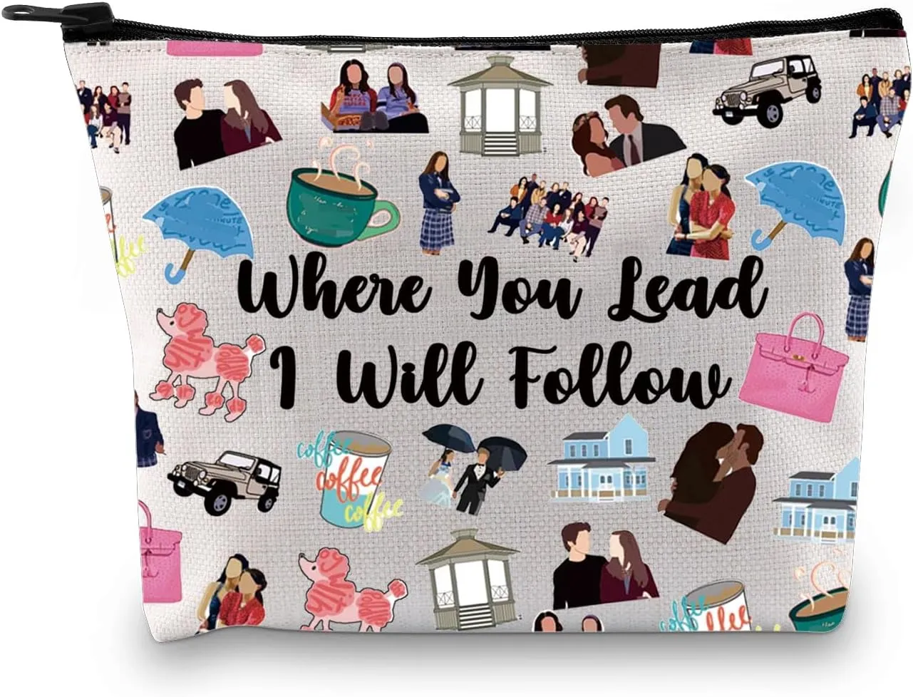 Zuo Bao Gilmore Inspired Gift Where You Lead I Will Follow Makeup Bag Gilmore Song Lyrics Gift (Where You Lead)