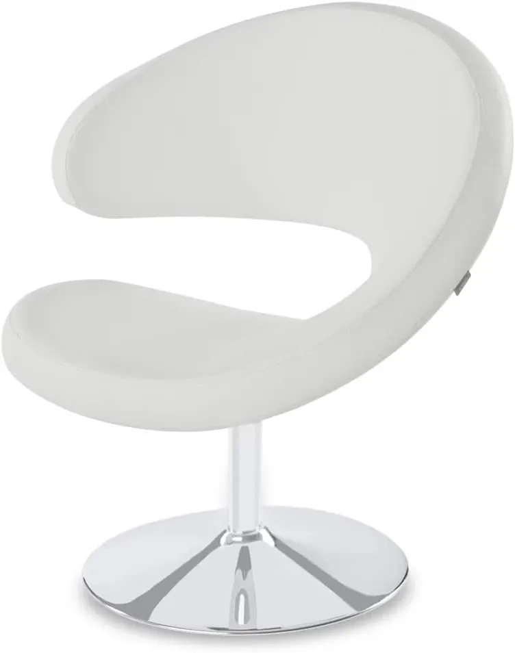 Zuri Furniture Shell Swivel Adjustable Height Occasional Accent Chair - White