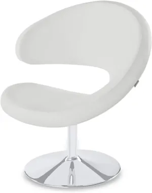 Zuri Furniture Shell Swivel Adjustable Height Occasional Accent Chair - White